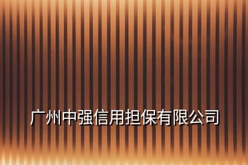 廣州中強(qiáng)信用擔(dān)保有限公司