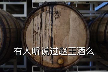 有人聽說過趙王酒么