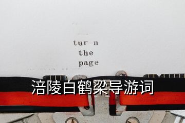 涪陵白鶴梁導游詞