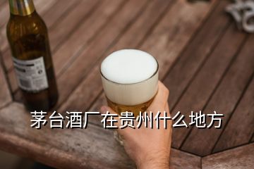 茅臺酒廠在貴州什么地方