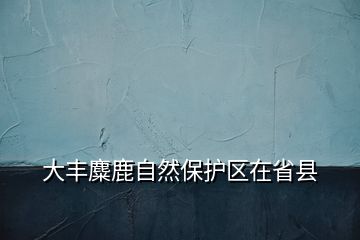 大豐麋鹿自然保護(hù)區(qū)在省縣