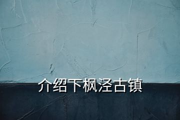 介紹下楓涇古鎮(zhèn)