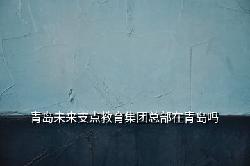 青島未來(lái)支點(diǎn)教育集團(tuán)總部在青島嗎