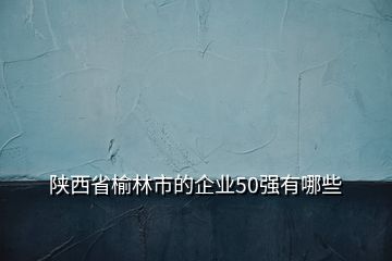 陜西省榆林市的企業(yè)50強(qiáng)有哪些