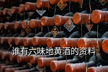 誰有六味地黃酒的資料