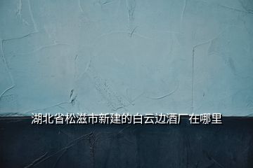 湖北省松滋市新建的白云邊酒廠在哪里