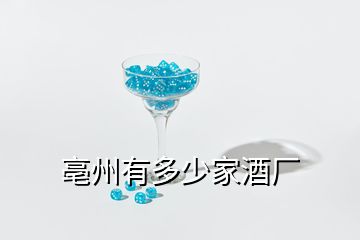 亳州有多少家酒廠