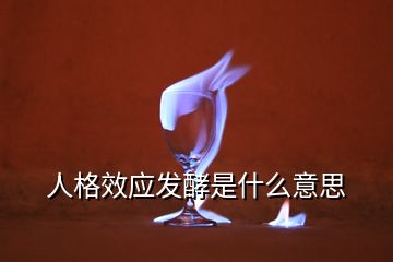 人格效應(yīng)發(fā)酵是什么意思