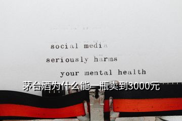 茅臺酒為什么能一瓶賣到3000元