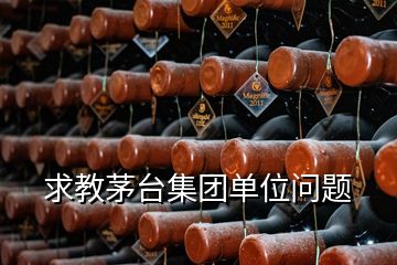 求教茅臺集團(tuán)單位問題