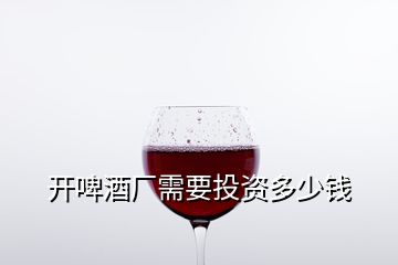 開啤酒廠需要投資多少錢