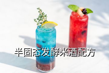 半固態(tài)發(fā)酵米酒配方