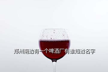 鄭州南邊有一個啤酒廠有誰知道名字