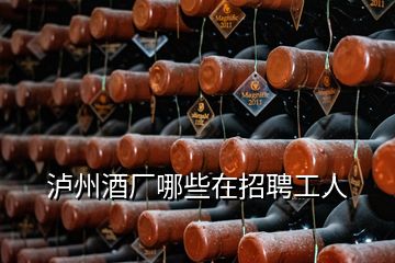 瀘州酒廠哪些在招聘工人