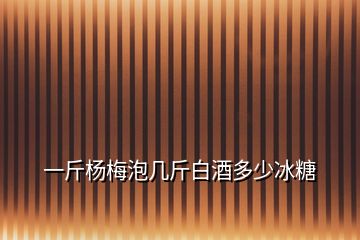 一斤楊梅泡幾斤白酒多少冰糖