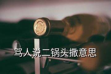 罵人說(shuō)二鍋頭撒意思