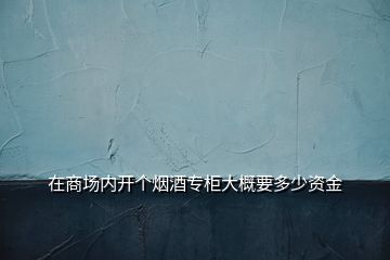 在商場內(nèi)開個煙酒專柜大概要多少資金