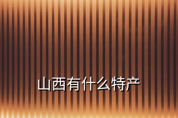 山西有什么特產(chǎn)