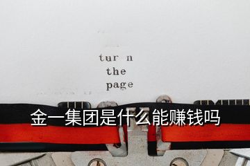 金一集團(tuán)是什么能賺錢嗎