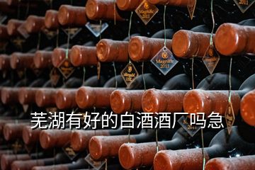 蕪湖有好的白酒酒廠嗎急