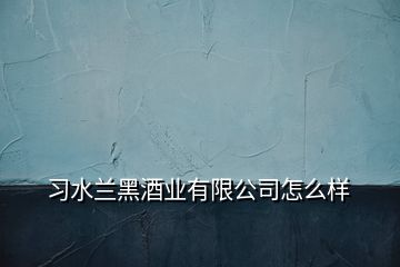 習水蘭黑酒業(yè)有限公司怎么樣