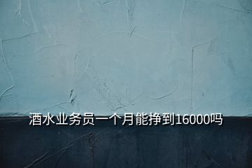 酒水業(yè)務員一個月能掙到16000嗎