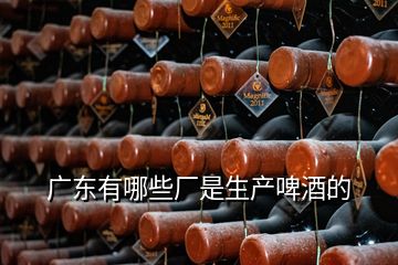 廣東有哪些廠是生產啤酒的