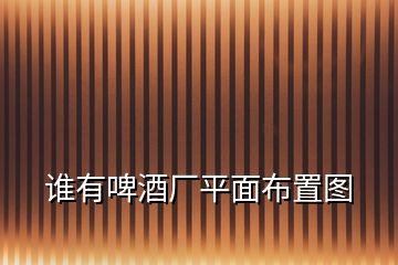 誰(shuí)有啤酒廠平面布置圖