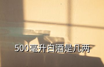 500毫升白酒是幾兩