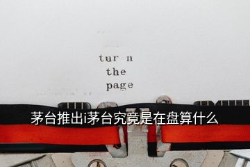 茅臺(tái)推出i茅臺(tái)究竟是在盤(pán)算什么