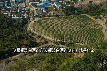 儲藏瓶裝白酒的方法 瓶裝白酒的儲存方法是什么