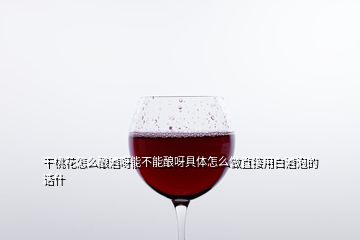 干桃花怎么釀酒呀能不能釀呀具體怎么做直接用白酒泡的話什