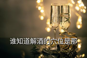 誰知道解酒的穴位是那