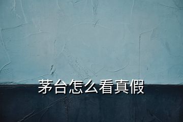 茅臺(tái)怎么看真假