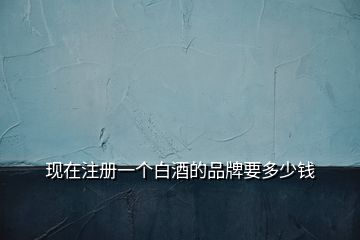 現(xiàn)在注冊(cè)一個(gè)白酒的品牌要多少錢