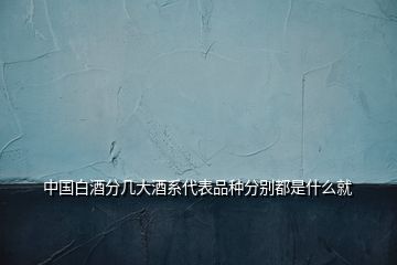 中國(guó)白酒分幾大酒系代表品種分別都是什么就