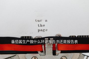 番茄醬生產(chǎn)做什么環(huán)評報(bào)告書還是報(bào)告表