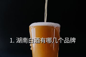 1. 湖南白酒有哪幾個(gè)品牌