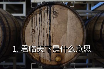 1. 君臨天下是什么意思