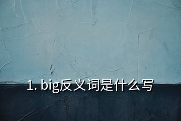 1. big反義詞是什么寫