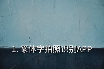 1. 篆體字拍照識(shí)別APP