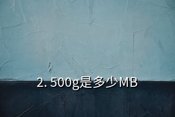 2. 500g是多少MB