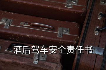 酒后駕車安全責(zé)任書