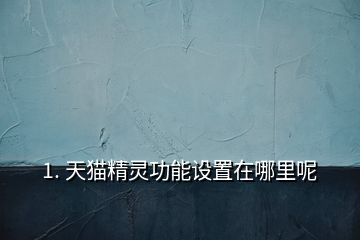 1. 天貓精靈功能設(shè)置在哪里呢