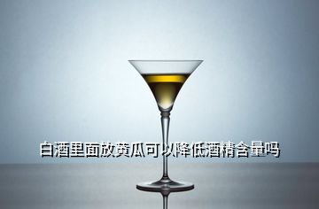 白酒里面放黃瓜可以降低酒精含量嗎