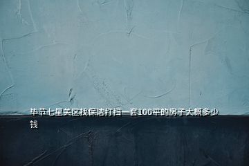 畢節(jié)七星關區(qū)找保潔打掃一套100平的房子大概多少錢