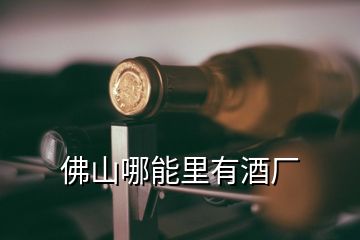 佛山哪能里有酒廠