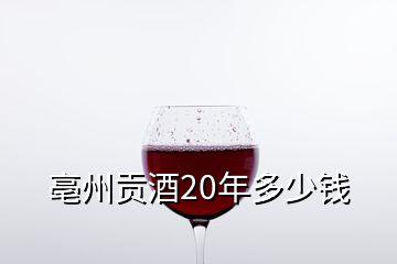 亳州貢酒20年多少錢