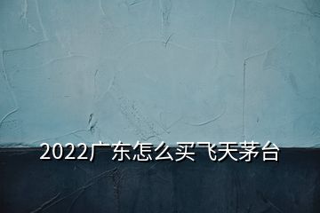 2022廣東怎么買飛天茅臺(tái)