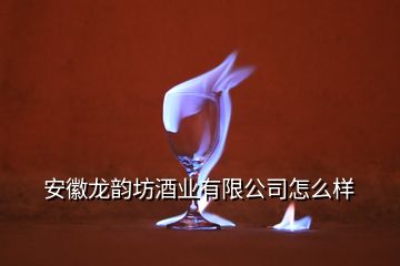 安徽龍韻坊酒業(yè)有限公司怎么樣